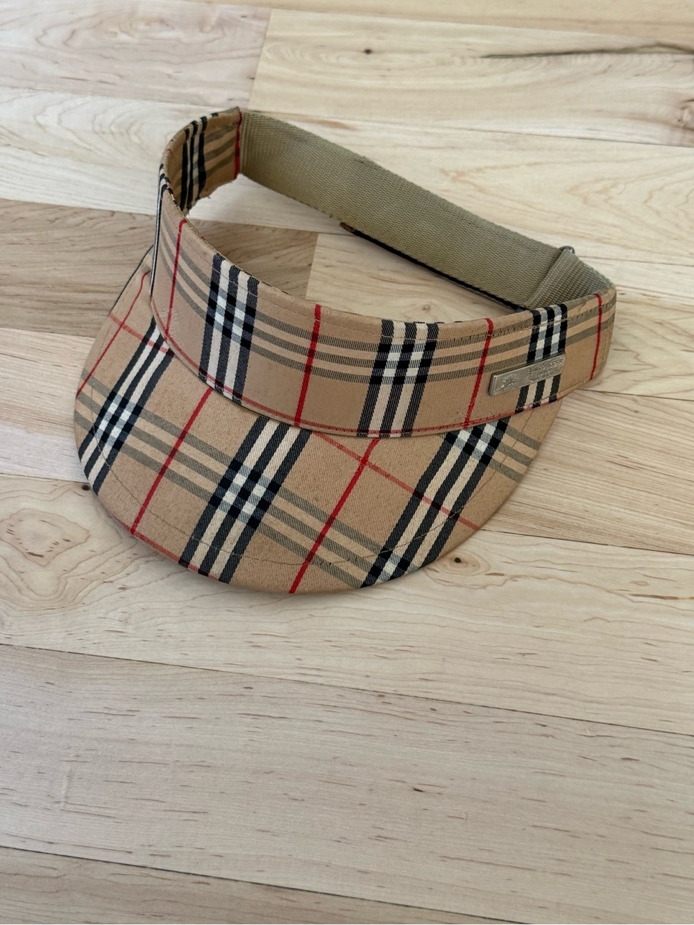 Genuine Burberry GOLF Nova Check Sun Visor Cap Hat Beige -Adjustable-Unisex